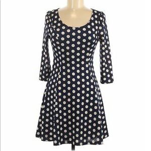 Lapis Casual Polka Dot Skater Dress, size M